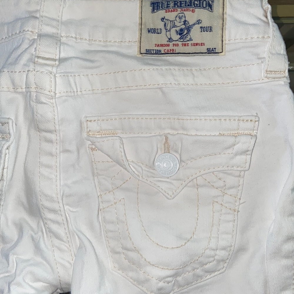 True Religion white capri pants